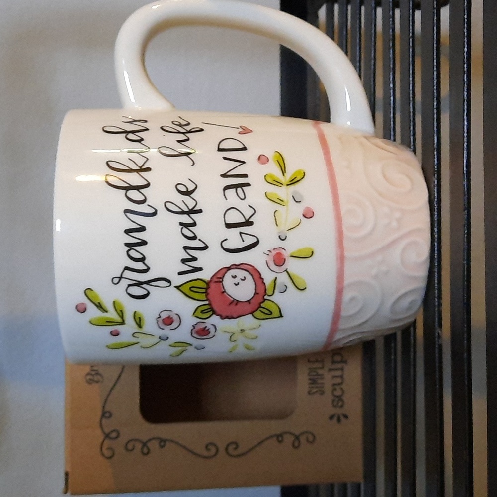 Coffee Tea Cup Mug Grandkids Make Life Grand Grandma Gift Present NIB